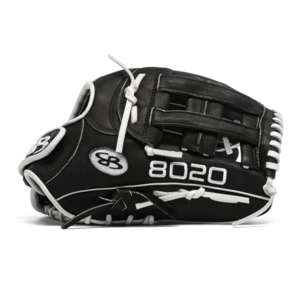 8020 Advanced Fielding Glove with B4 H-Web and Velcro Strap Black/White