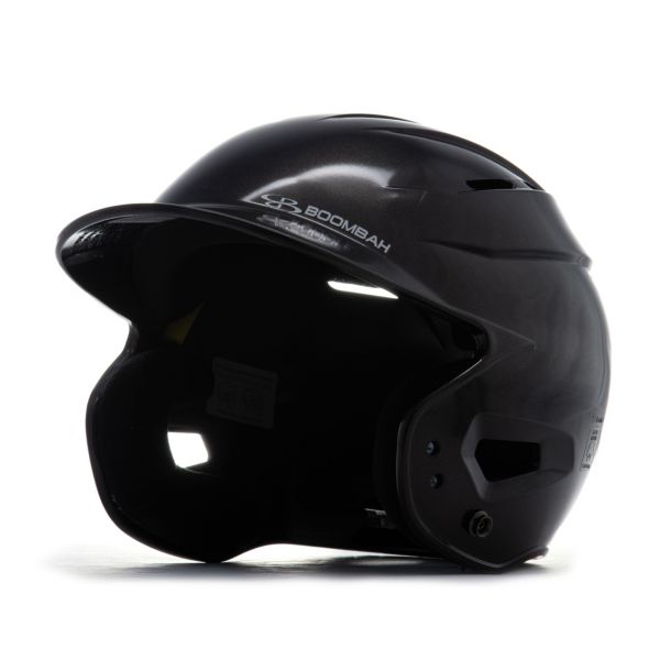 Boombah DEFCON Metallic High Gloss Solid Batting Helmet Sleek Profile Metallic Black