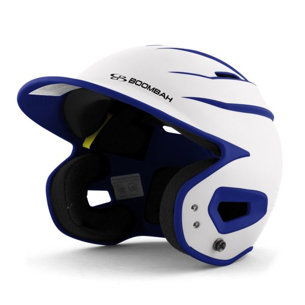 DEFCON Batting Helmet Sleek Profile White/Royal Blue
