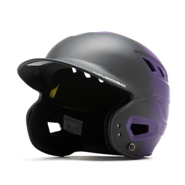 Boombah DEFCON Matte Fade Batting Helmet Black/Purple