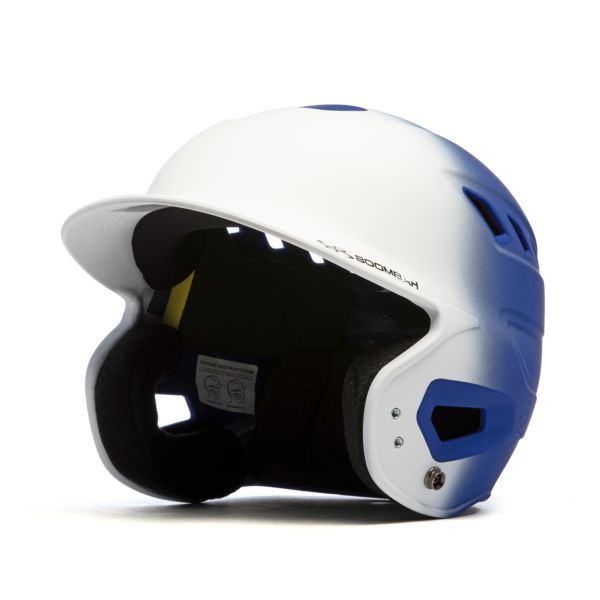Boombah DEFCON Matte Fade Batting Helmet NOSCAE White/Royal Blue