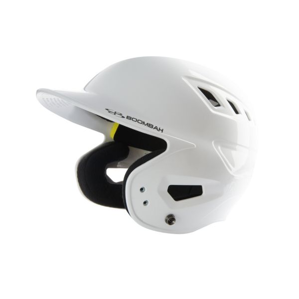 Boombah DEFCON Metallic High Gloss Solid Batting Helmet Metallic White