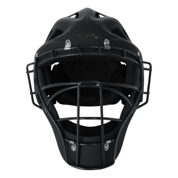 DEFCON 2.0 Rubberized Matte Hockey Style Catchers Helmet Matte Out Black/Black