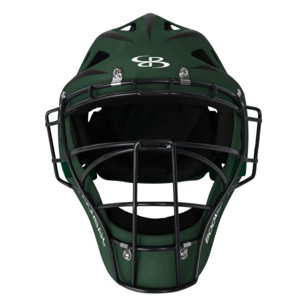 DEFCON 2.0 Rubberized Matte Hockey Style Catchers Helmet Dark Green/Black NOSCAE