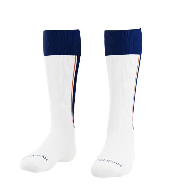 Maxed Mock Braid Socks White/Navy/Orange