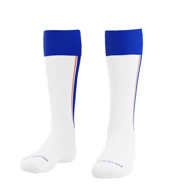 Maxed Mock Braid Socks White/Royal/Orange