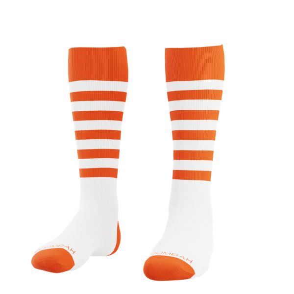 Highlight Multi Striped Socks White/Orange