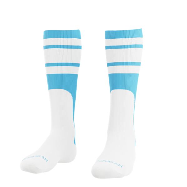 Men's Striped Mock Stirrup Socks Columbia Blue/White