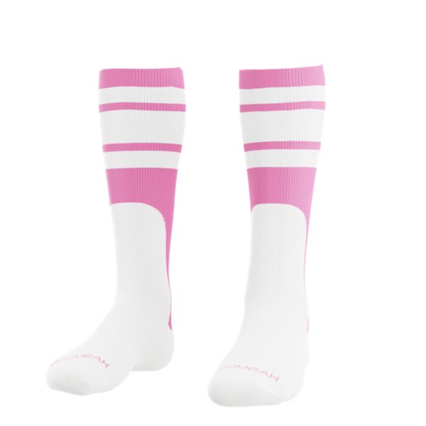 Men's Striped Mock Stirrup Socks Pink/White