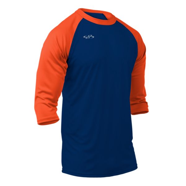 Men's Cannon Performance 3/4 Sleeve Shirt Royal Blue/Orange