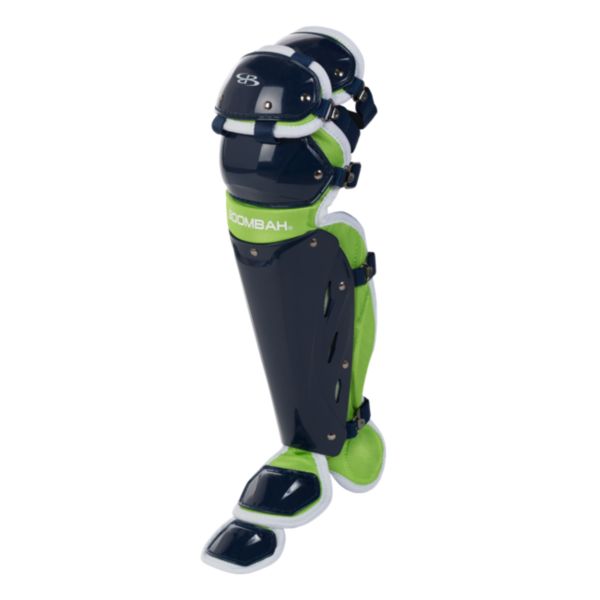 Boombah Youth DEFCON Shin Guards Lime Green/Navy
