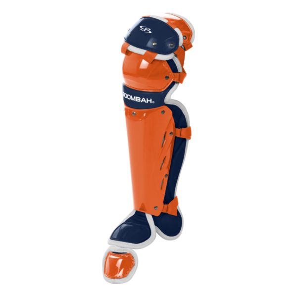 Boombah Youth DEFCON Shin Guards Orange/Navy