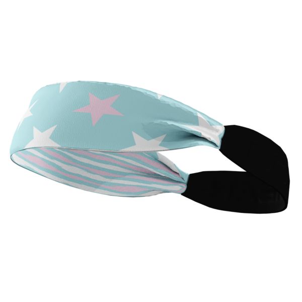 Women's Ruched Headband Aqua/Soft Pink/White