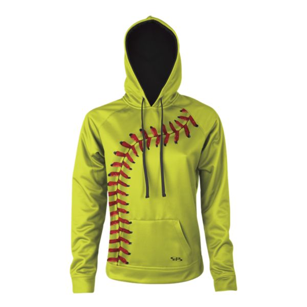 Women's Verge Softball Seams Hoodie Optic Yellow/Red/Black