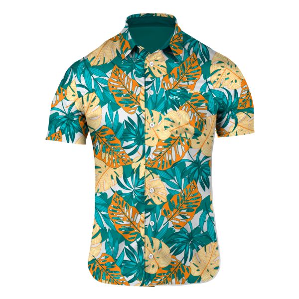Men's Tropic Semi-Fitted Button Down Tropical Green/Autumn Glory/Yellow