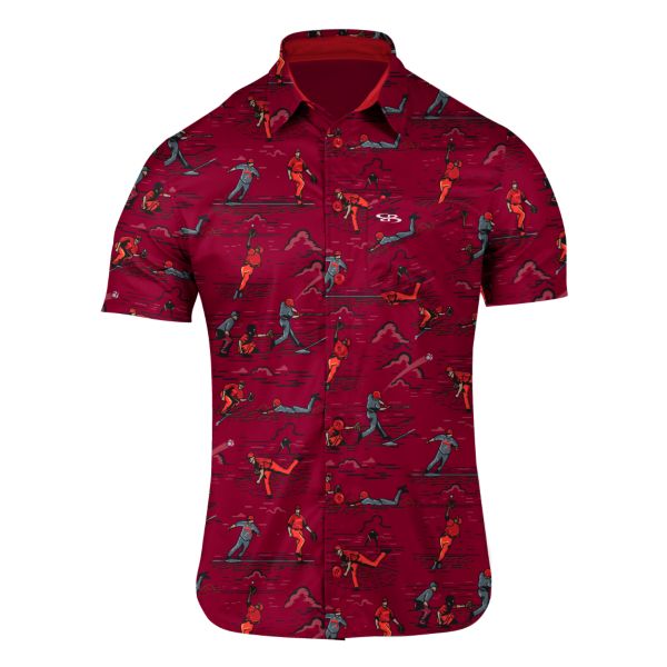 Men's Play Ball Semi-Fitted Button Down Sangria/Red/Poppy