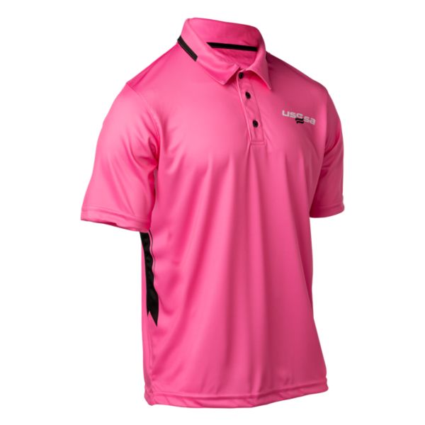 Men's INK USSSA Breast Cancer Awareness Official's Polo Pink/Black/White