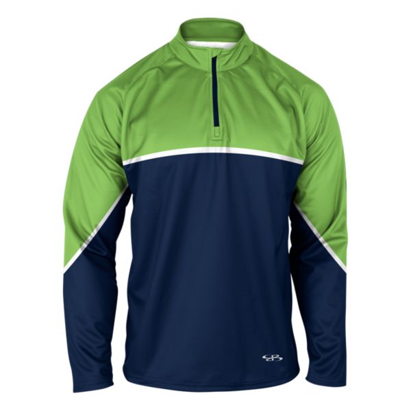 Youth Verge Playoff Quarterzip Navy/Lime Green/White