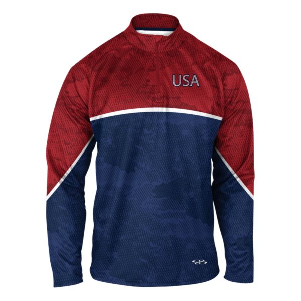 Youth USA Blade Verge Quarterzip Red/Royal Blue/White