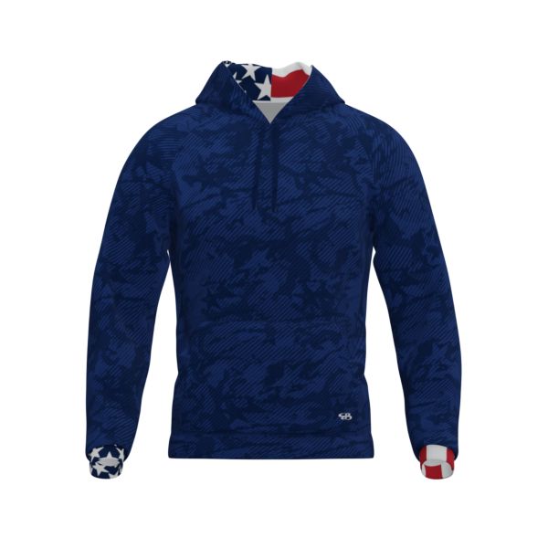 Men's USA Fleece Hoodie (692-3037) Navy/Red/White