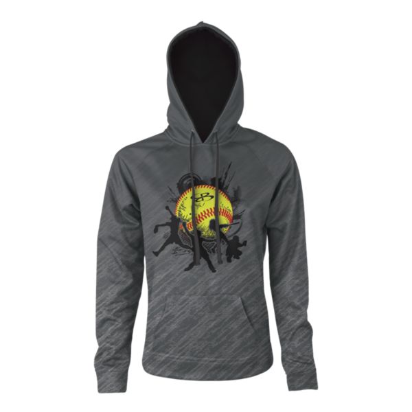 Women's Fleece Softball Game Hoodie Charcoal/Black