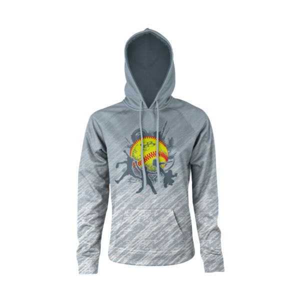 Women's Fleece Softball Game Hoodie Gray/White/Slate