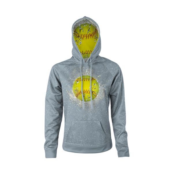 Women's Softball Highlight Hoodie Gray/Optic Yellow/Red