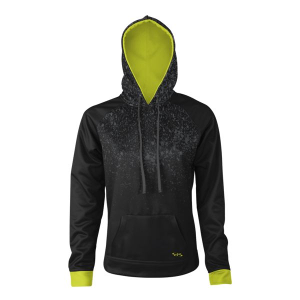 Girl's Softball Splash Fleece Hoodie Black/Optic Yellow