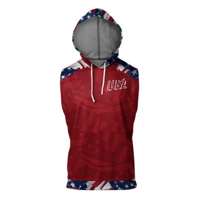 red sleeveless hoodie youth