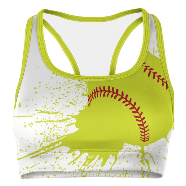 Women's Softball Splatter 2.0 White/Twitch/Red