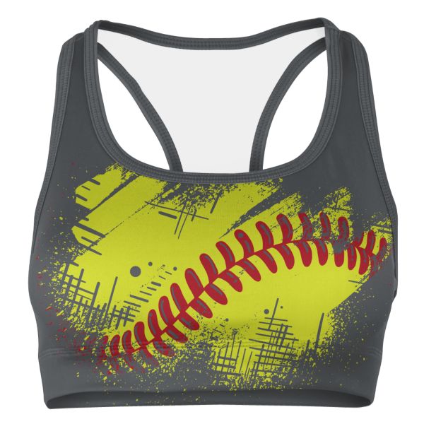 Women's Softball Vintage Charcoal/Optic Yellow/Red