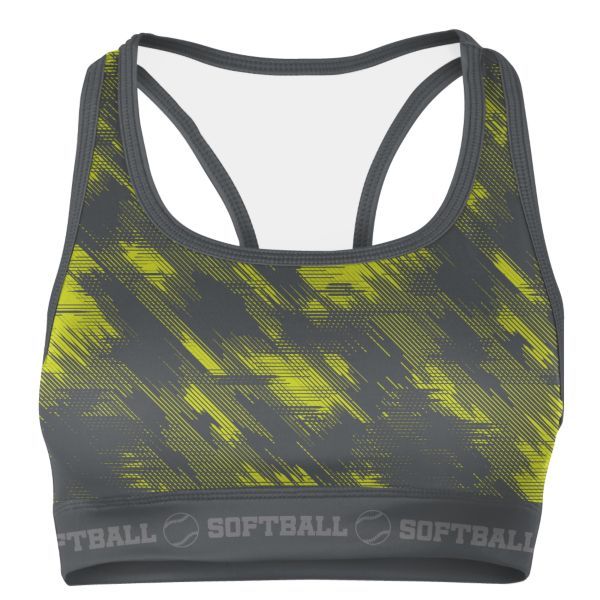 Women's Softball Scrape Charcoal/Optic Yellow
