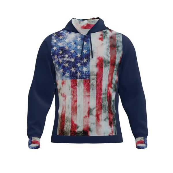 Men's USA Old Glory Fleece Hoodie Navy/Red/White