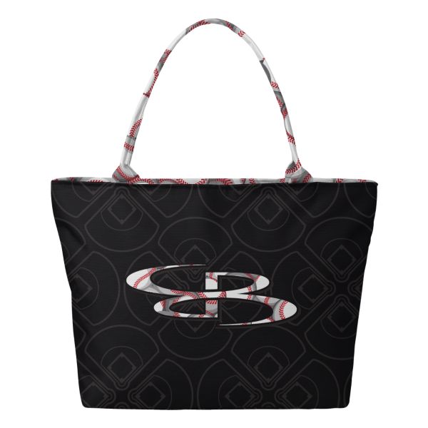 Baseball Tote Bag Black/White/Red