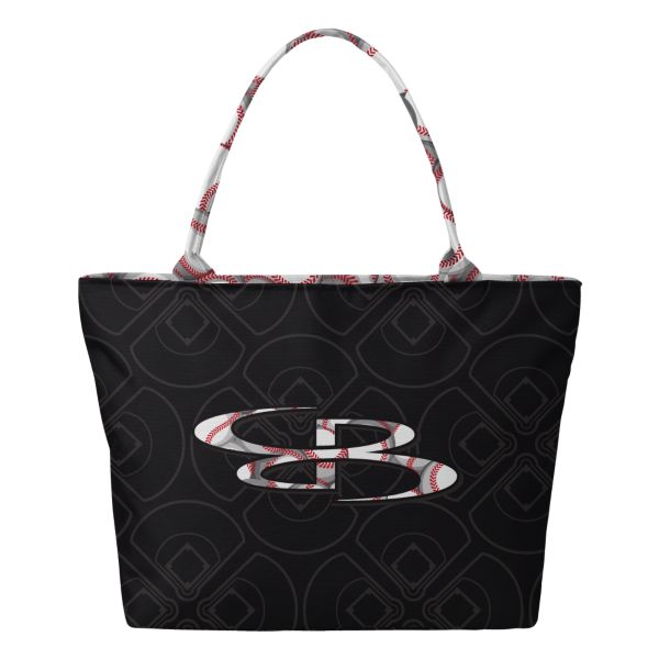 Baseball Tote Bag Black/White/Red