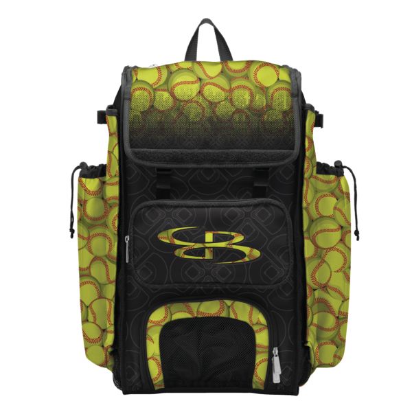 Catcher's Superpack Bat Bag Softball Black/Optic Yellow/Red