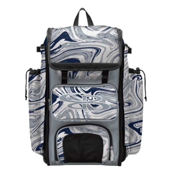 Catcher's Superpack Bat Bag Marbleized Navy/Gray/White