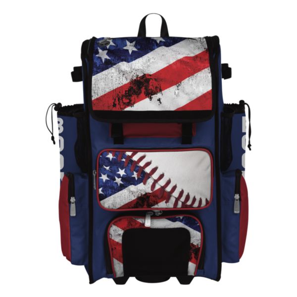 Rolling Superpack Hybrid USA Baseball Bat Pack Royal/Red/White