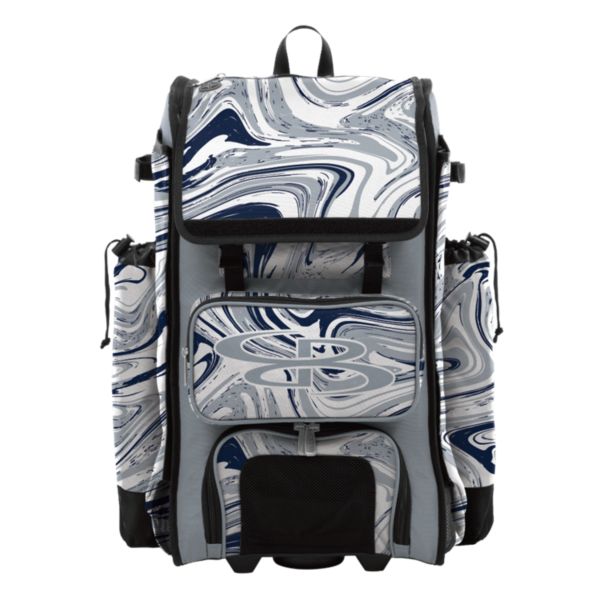 Catcher's Superpack Hybrid Marbleized Rolling Bat Bag