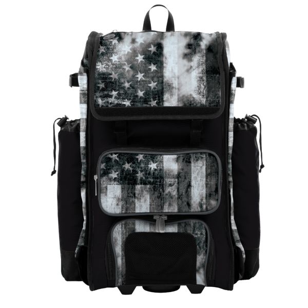 Catcher's Superpack Hybrid USA Old Glory Black Ops Rolling Bat Bag