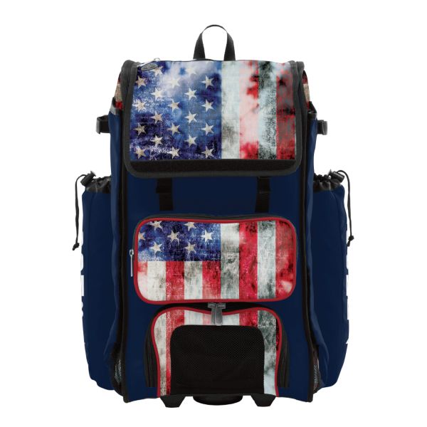 Rolling Catcher's Superpack Bat Bag Old Glory Navy/Red/White