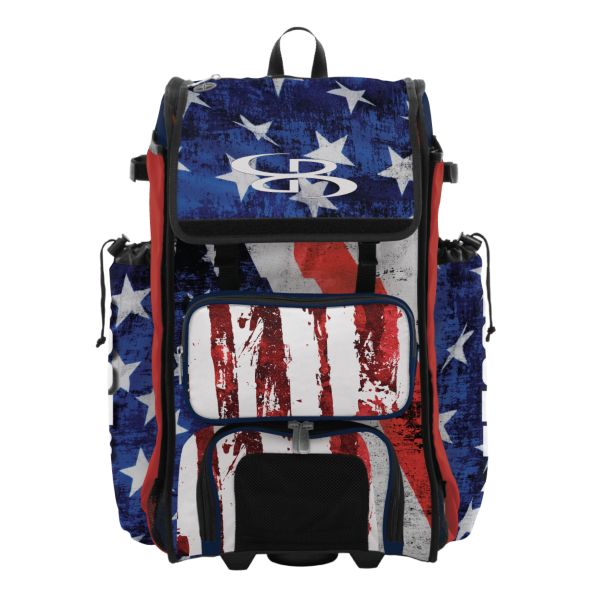 Rolling Catcher's Superpack Bat Bag USA Stars & Stripes  Navy/Red/White