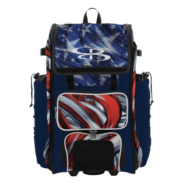 Rolling Catcher's Superpack Bat Bag USA Wave Navy/Red/White