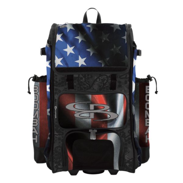 Rolling Catcher's Superpack Bat Bag USA Black Ops Black/Royal Blue/Red