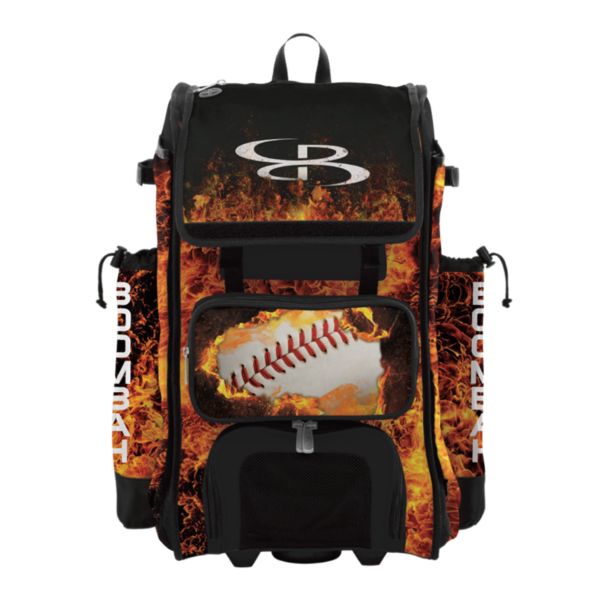 Rolling Catcher's Superpack Bat Bag Fireball Black/Orange/White