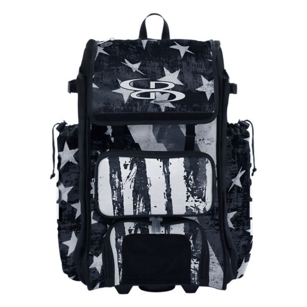 Rolling Catcher's Superpack Bat Bag USA Stars & Stripes Black Ops Black/White