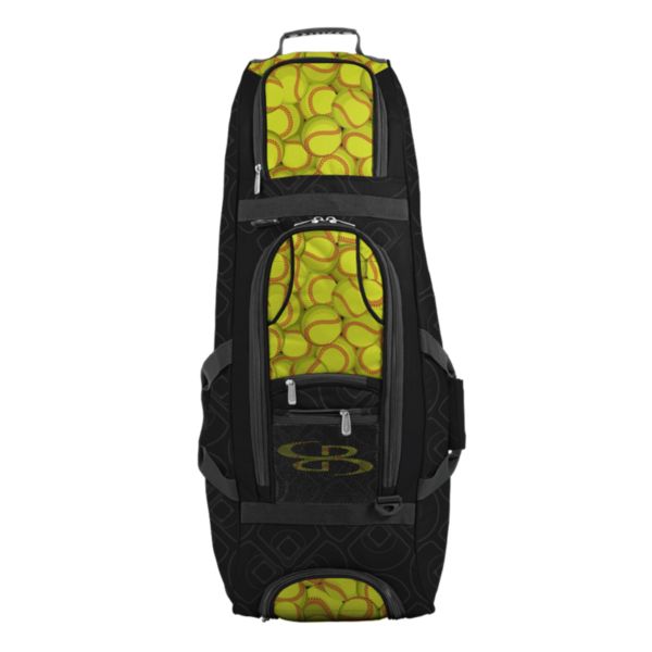 Spartan Rolling Bat Bag 2.0 Softball Black/Optic Yellow/Red