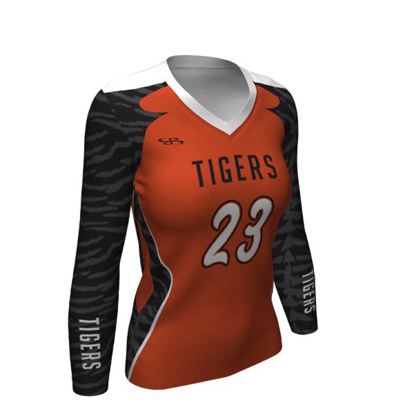 Full Dye, Volleyball Semi-Fitted Long Sleeve Uniform Top (FD-3183W)