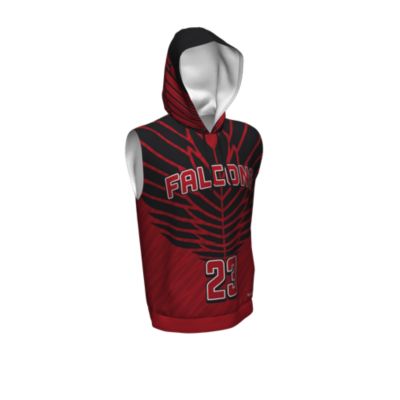 red sleeveless hoodie youth