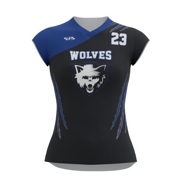 Custom Women's Fitted Cap Sleeve Volleyball Jersey